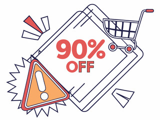 Poster - Fake Flashy Online Sale Banner Vector Illustration