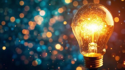 Poster - Idea Visualization: An illuminating and radiant light bulb glows brightly, symbolizing innovation and inspiration in a captivating composition.