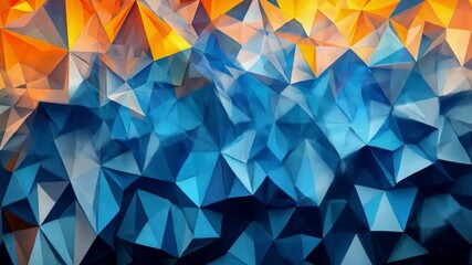 Poster - Vibrant Abstract Geometric Patterns Modern Design Showcasing Blue, Orange, and Yellow Textures for Stunning Visual Impact and Dynamic Energy