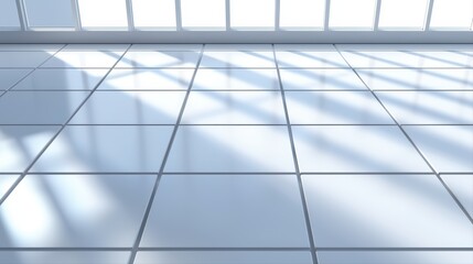 Aufkleber - Bright and spacious indoor area with modern floor and window light