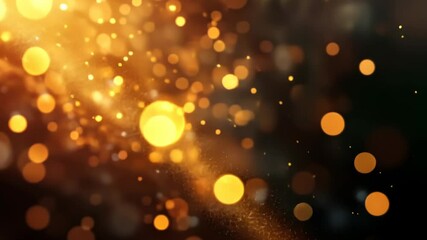 Poster - Sparkling golden lights create a magical atmosphere during the evening celebration in a vibrant city setting Generative AI
