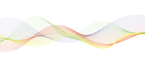 Poster - abstract modern colorful wavy stylized blend liens on white background. blending gradient colors. di