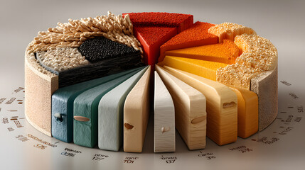 Poster - colorful segments of textures representing various natural materials