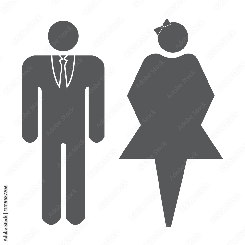 Stock-Vektorgrafik „Toilet vector icons set. Man and woman icon set ...