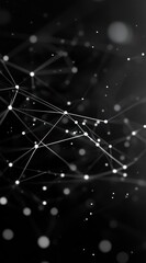 Fototapete - Abstract Network Connections, Dark Background, Digital Technology, Website Banner