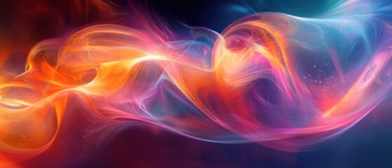 Poster - Abstract Colorful Swirls: A Symphony of Light and Energy