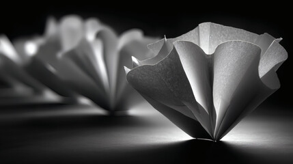 Poster - Elegant Paper Flowers in Soft Light for Artistic Photography Display