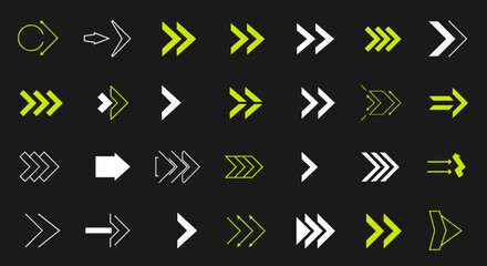 Fototapete - Collection of Graphic Arrows Pointing Right in Vector Format for Design Projects