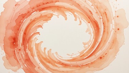 Poster - Dynamic orange swirl abstract art studio digital painting minimalist close-up artistic interpretation