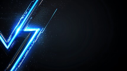 Aufkleber - Abstract blue lightning bolt design on a dark background, ideal for technology and energy themes