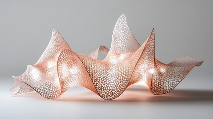 Poster - Abstract light sculpture showcasing intricate design and soft illumination against a plain backdrop