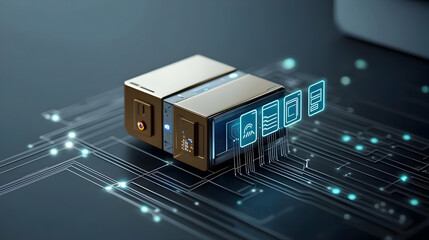 Poster - Modern Technology System Displayed On Circuit Board