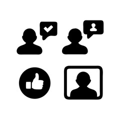 Poster - User profile communication feedback like icon set vector illustration social media design element