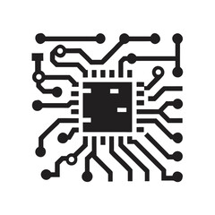 Poster - Explore microchip technology vector illustration circuit board design electronic component integrated system