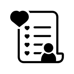 Poster - Favorite list heart like user profile document checklist item love person account page