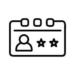 Poster - Vector graphic of identification card id card with user and stars for recognition and profile