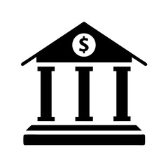 Poster - Bank building finance financial institution banking investment money currency symbol icon