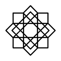 Poster - Geometric pattern design vector art illustration square star shape abstract decorative element line art