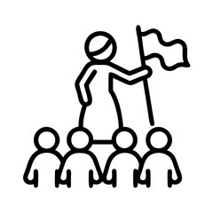 Poster - Leadership and teamwork icon vector illustration for business success and motivation concept