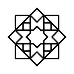 Poster - Geometric pattern design black and white vector illustration abstract art shape decorative element line art