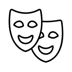 Poster - Theatre drama masks vector icon illustration for acting performance and comedy tragedy design