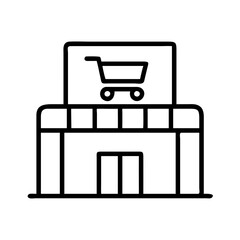 Poster - Shopping center store building vector icon illustration design for retail business and commerce market