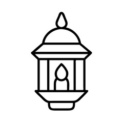 Poster - Outline lantern vector drawing for ramadan kareem decoration and islamic holiday design element