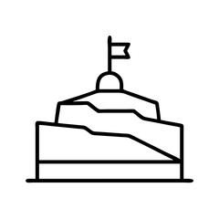 Poster - Isolated mountain peak with flag vector illustration for outdoor adventure and travel concept