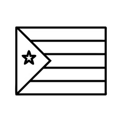 Poster - Vector outline drawing of the flag of puerto rico for coloring page or educational materials use