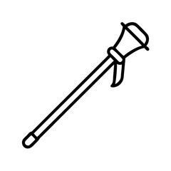 Leinwandbilder - Vector line art of a drum major baton marching band equipment conductor stick twirling tool design