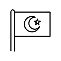Poster - Algeria flag vector icon illustration national symbol north african country crescent and star symbol