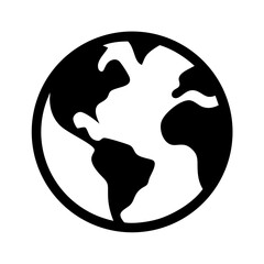 Poster - Globe earth world map geography global continent country travel international location icon vector
