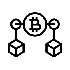 Poster - Bitcoin blockchain cryptocurrency network technology digital currency finance decentralized system icon
