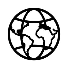 Poster - Globe world map earth geography global continent travel international outline vector icon design