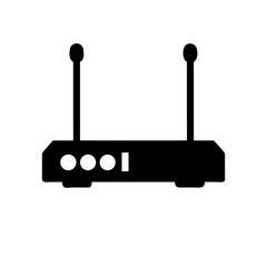 Poster - Illustration of wireless router wifi modem internet network connection device antenna technology signal