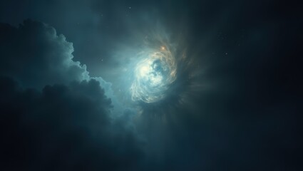 Poster - Captivating cosmic swirl illuminated by bright stars in deep space at night
