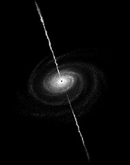 Wall Mural - quasar- is a very bright and powerful source of radiation located in the center of a distant galaxy.