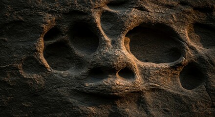 Poster - A rock with a face carved into it