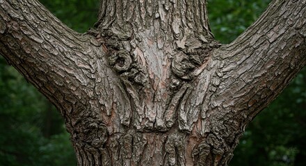 Poster - A tree trunk with a face carved into it