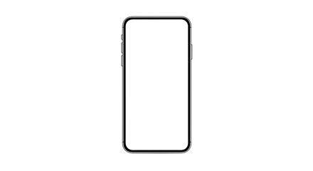 Aufkleber - Isolated smartphone with black screen and silver frame on a black background in portrait orientation