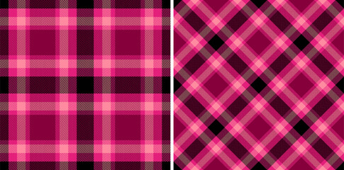 Poster - vibrant pink plaid pattern set, classic tartan design. ideal for backgrounds, textiles, apparel, or 