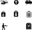 © Halima - Vector Illustration of a Grid of Eight Minimalist Icons Representing Transportation, Security, and Logistics