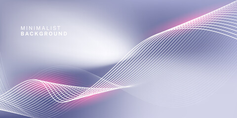 Wall Mural - abstract blue gray gradient background with shining lines waves. minimalist background for banner, p