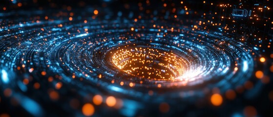 Poster - Abstract Vortex of Light and Energy: A Digital Galaxy