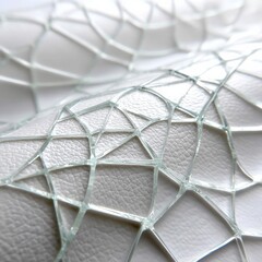Leinwandbilder - Abstract White Texture with Geometric Glass Overlay, Modern Design and Elegant Aesthetic