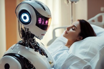 Poster - Robot caregiver provides support to patient in a hospital room