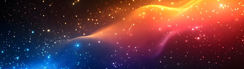 colorful celestial nebula with shimmering stars.