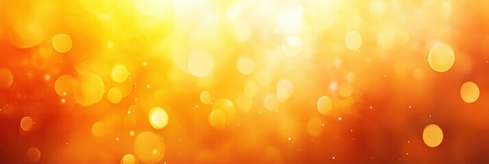 Poster - A vibrant, warm gradient of orange and yellow hues, featuring soft, glowing bokeh circles that create a dreamy, ethereal atmosphere.