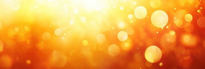 Poster - A bright, golden abstract image featuring shimmering circles and a warm glow, evoking a sense of warmth and positivity.