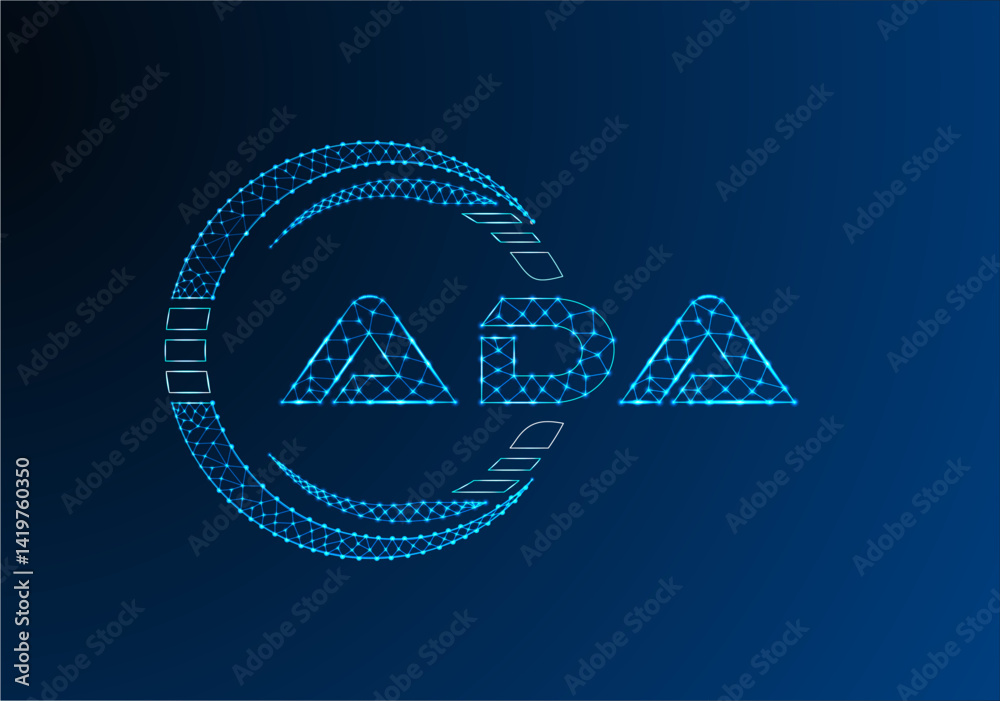 ADA low poly letter logo vector design. ADA lower poly logo design ...